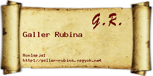 Galler Rubina névjegykártya
